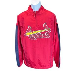 St. Louis Cardinals Majestic Authentic 1/4 Zip Pullover Windbreaker, XL, Gamer